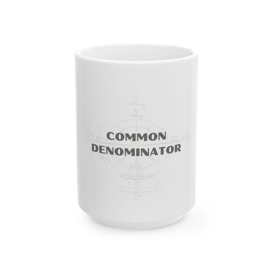 'Common Denominator' - White Ceramic Mug, (11oz, 15oz)