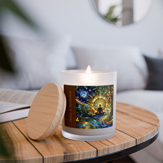 'Peace & Resilience' Collection - Frosted Glass Candle, 11oz
