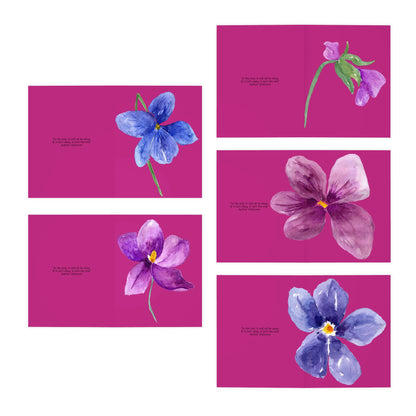'Violets For Your Soul' Collection - 'Violet Souls" Multi-Design Greeting Cards (5-Pack)