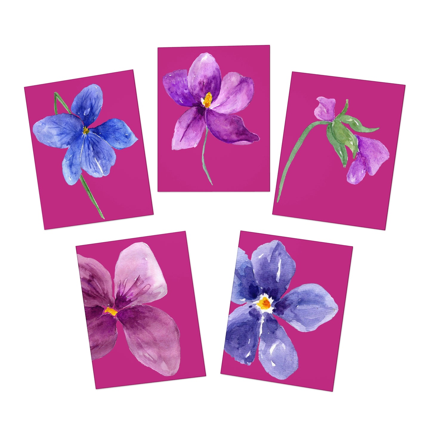 'Violets For Your Soul' Collection - 'Violet Souls" Multi-Design Greeting Cards (5-Pack)